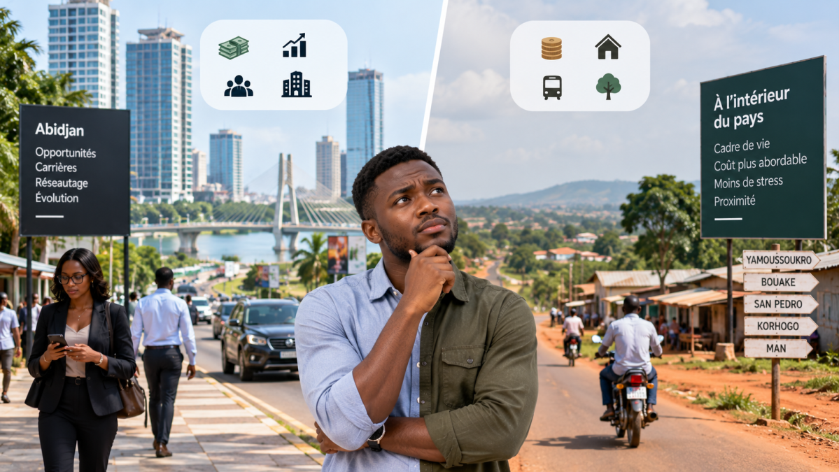 Emploi à Abidjan vs emploi à l'intérieur du pays : ce qui change vraiment