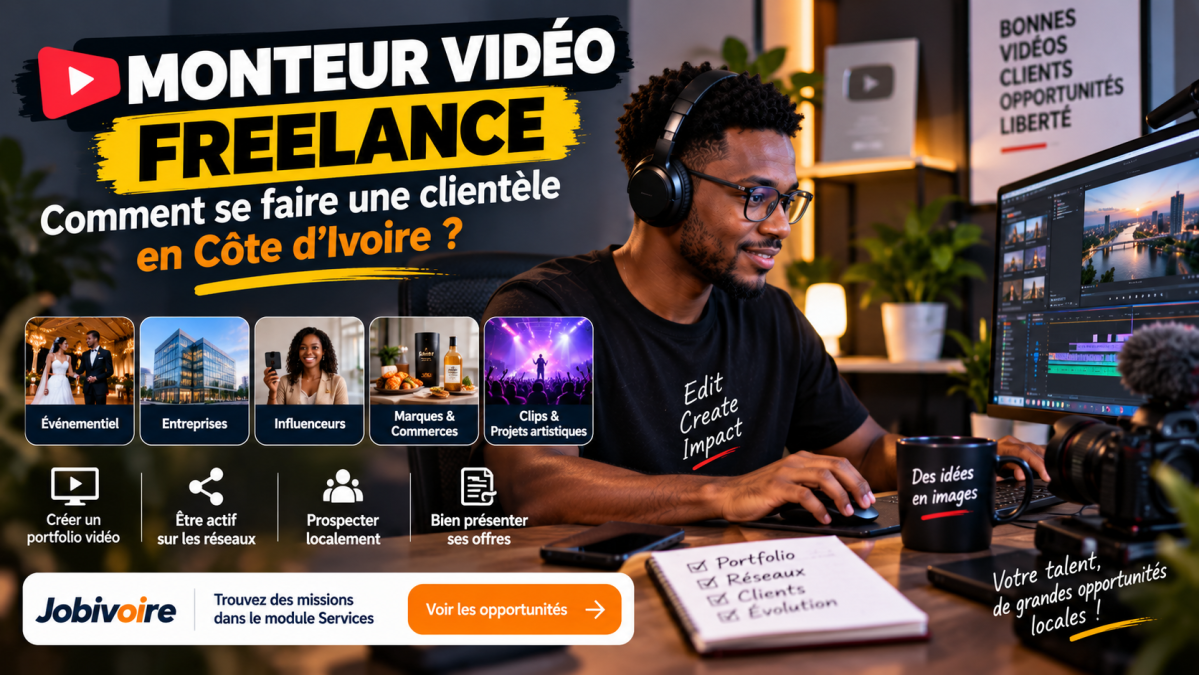 Monteur vidéo freelance : comment se faire une clientèle en Côte d'Ivoire