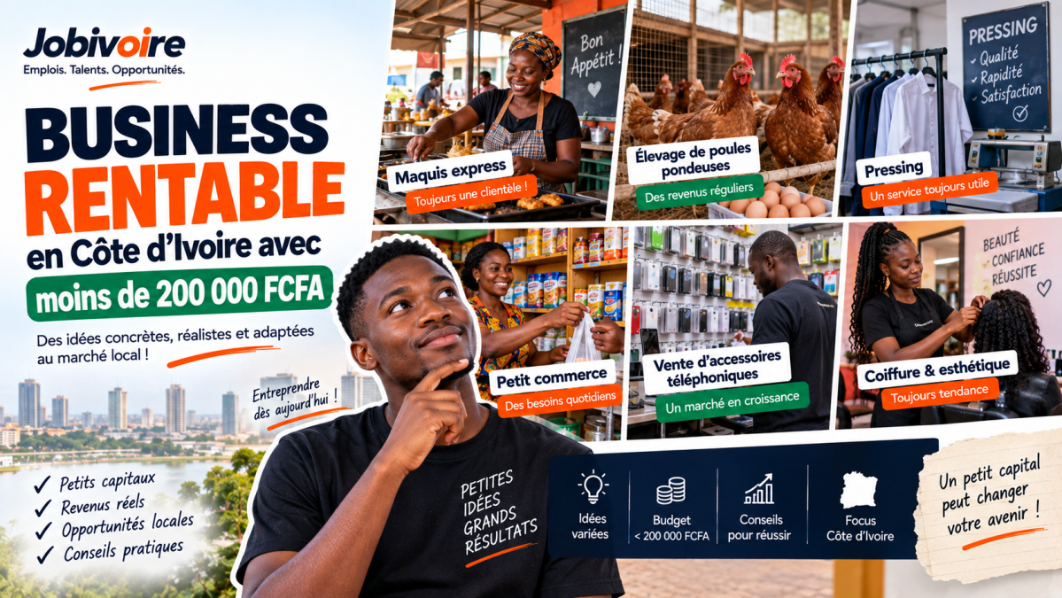 Business rentable en Côte d'Ivoire avec moins de 200 000 FCFA